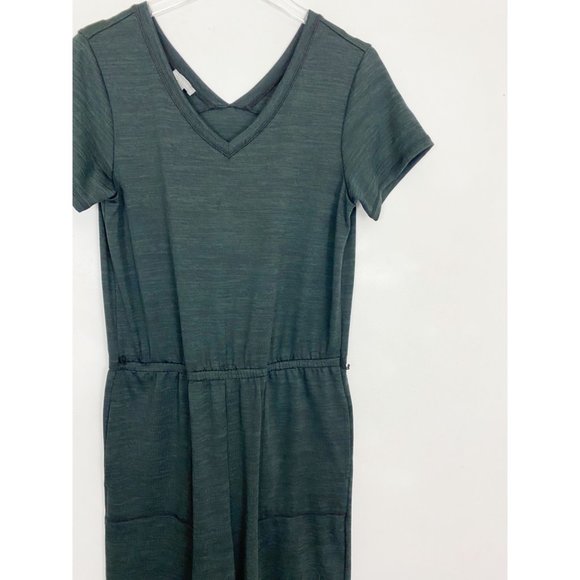 T. by Talbots Heatered Black Jersey Jumpsuit Cropped Small - Picture 4 of 11